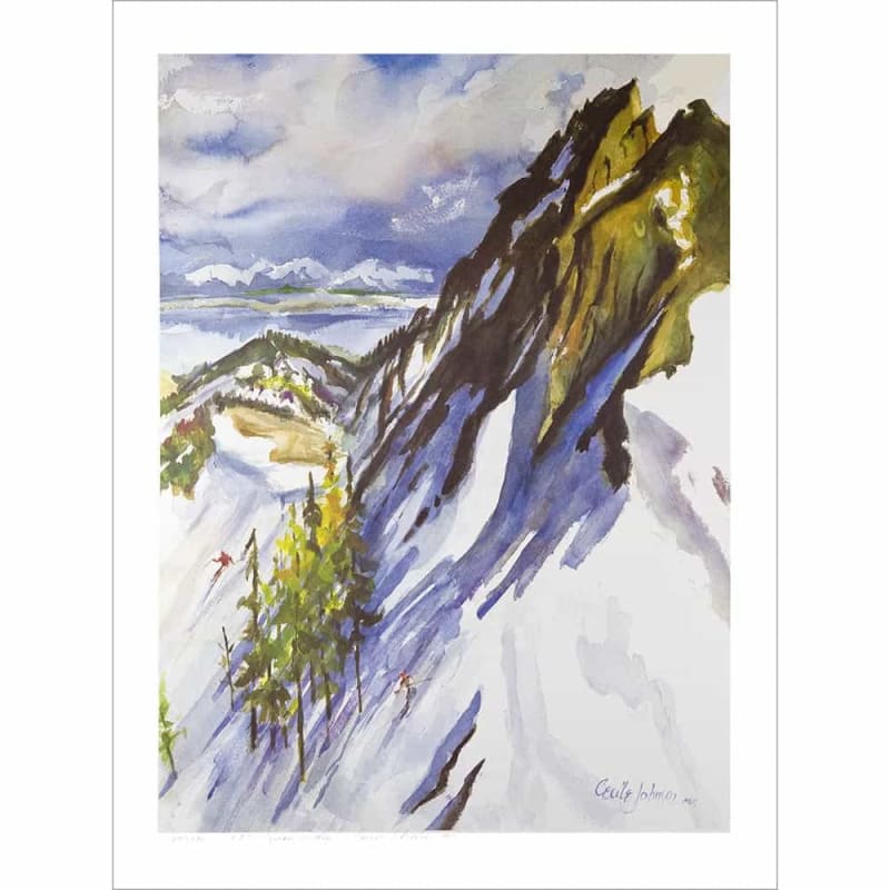 Famous KT22 Run at Squaw Valley Ski Poster Signed By Cecile Johnson