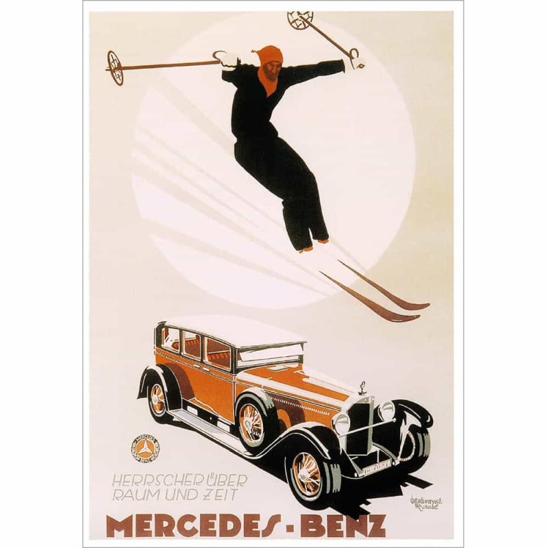 Mercedes Skiing Greeting Card