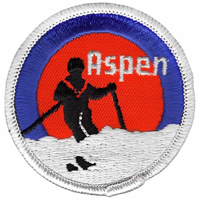 Aspen Powder Ski Black & Orange 1970's Ski Patch