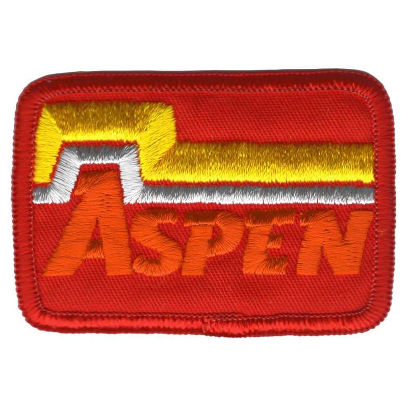 Aspen CO Ski Area 1970s Embroidered Ski Patch - Red & White, 3 x 2 inches