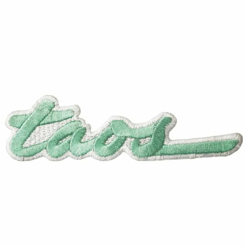 Taos NM Embroidered Vintage Ski Patch Mint Green on White