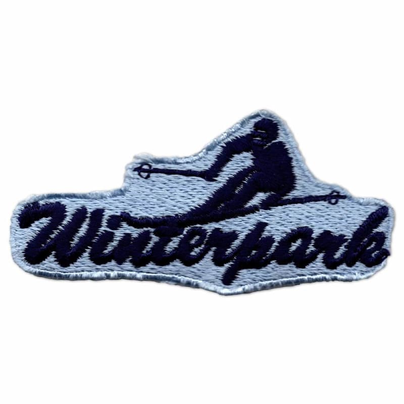 Winter Park CO 1970s Navy on Blue Embroidered Collector Ski Patch, 4 x 2  inches