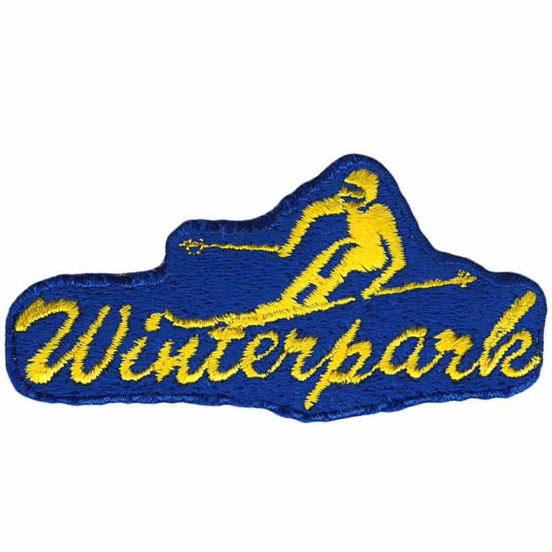 Winter Park CO 1970's Collector Patch Yellow Skier on Blue