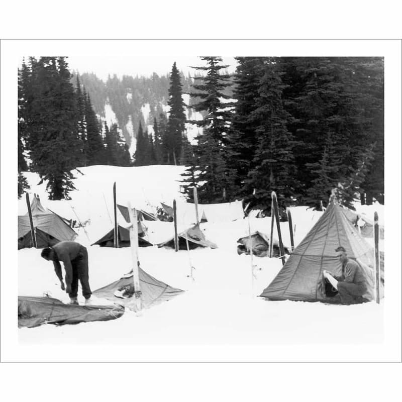 Vintage photo of the 10th Mountain Division Campsite (Black & White or Sepia, 2 Sizes: 8 x 10 and 11 x 14 inches) Vintage photo of the 10th Mountain Division Campsite (Black & White or Sepia, 2 Sizes: 8 x 10 and 11 x 14 inches)