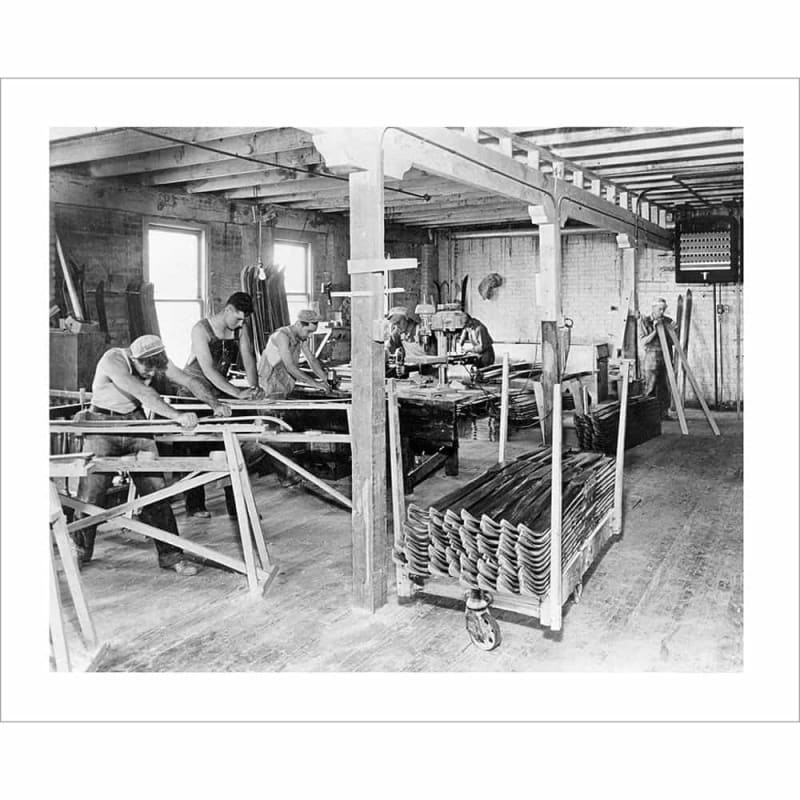 Vintage photo of Strand Ski Factory Making Skis in the 1930s (Black & White or Sepia, 2 Sizes: 8 x 10 and 11 x 14 inches)