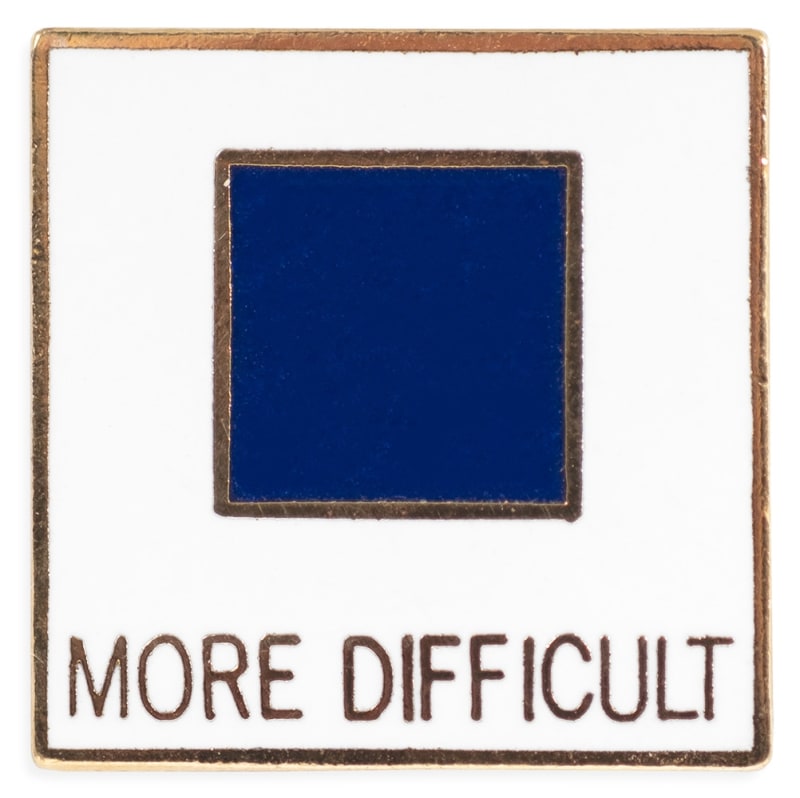 More Difficult' Retro 1970s Ski Pin, 3/4 x 3/4 inches