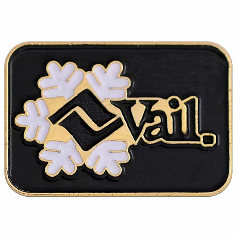 Vail Ski Area Vintage Pin Black, 3/4 x 1/2 inches
