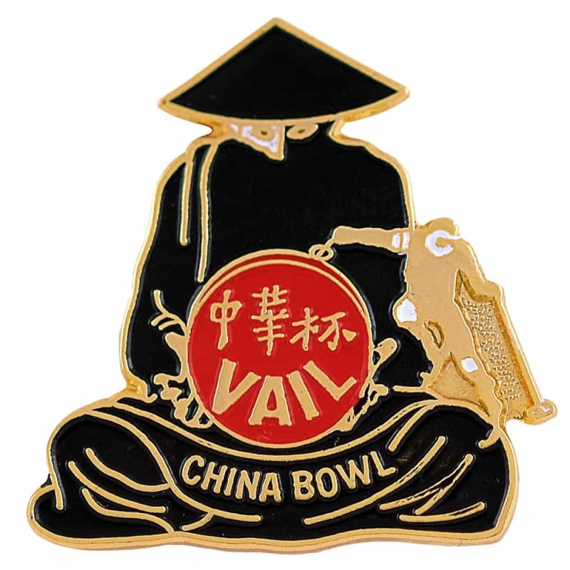 Vintage Ski Pin Vail China Bowl Figure