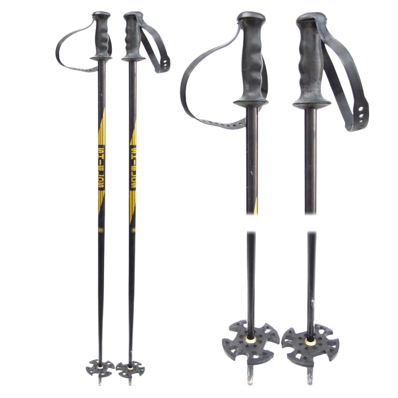 1980's Shields Black Aluminum Vintage Ski Poles