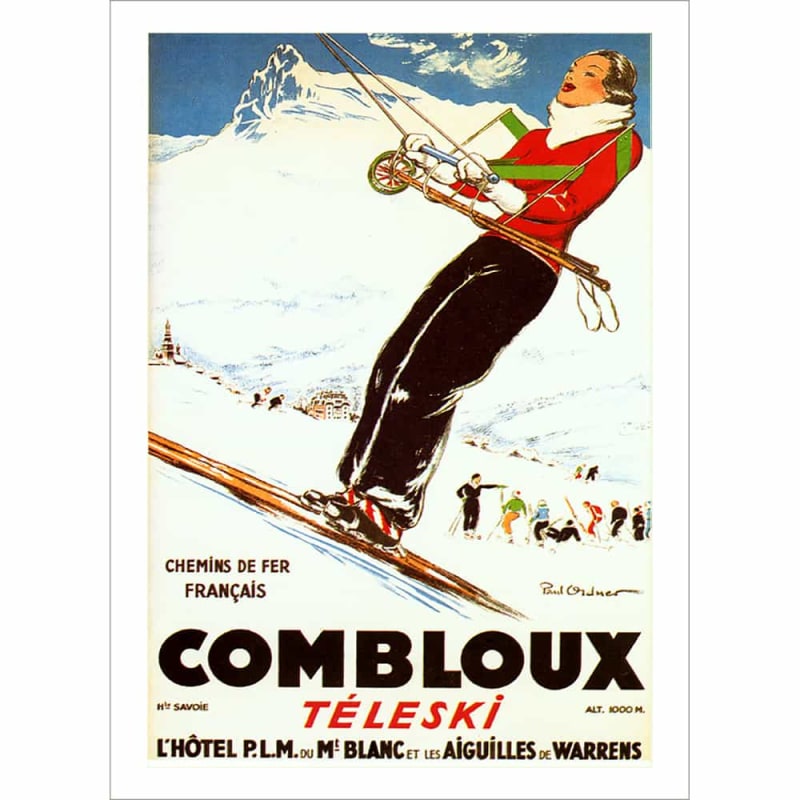 Combloux Teleski Poster - Ski Tow