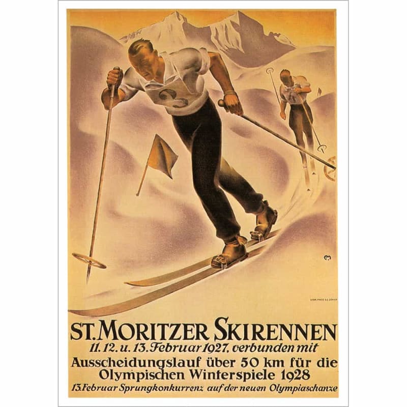 St. Moritzer Skirennen Ski Poster