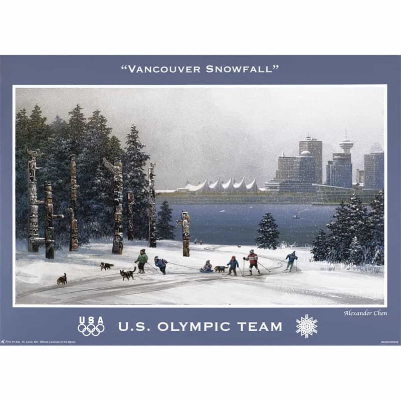 2010 U.S. Olympic Team Vancouver Snowfall Poster