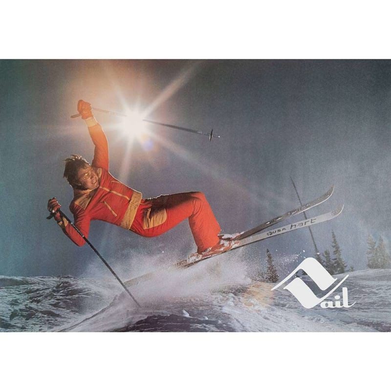 Roger Staub's Mogul Jet Turn at Vail Original 1970s Ski Poster, 21 x 30 inches