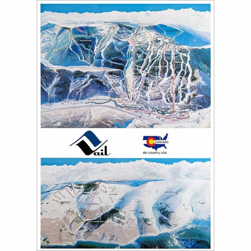1976 Vail Trail Map Original Ski Poster, 21 x 30 inches