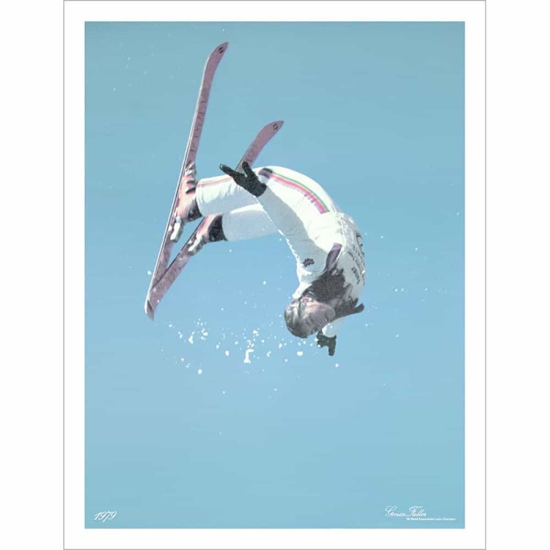 Genia Fuller Doing Her World Freestyle Champion Backflip Ski Poster Size 18 x 24 inches