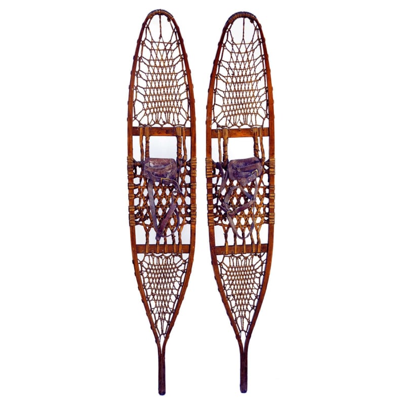 1940's Lund 10th Mountain Division  Wooden Snowshoes, Size: 55 x 10 inches