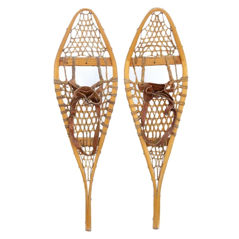 1960s Canadian Children's Vintage Snowshoes, Size: 34 x 9.5 inches