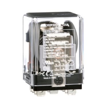 Schneider Electric 389FXCXC-120A Power relay 3PDT 20A 120 VAC plug-in socket cover industrial component