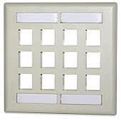 Signamax DKFL-12-BK 12-Port Double Gang Faceplate w/Labeling, Black Signamax DKFL-12-BK 12-Port Double Gang Faceplate w/Labeling, Black