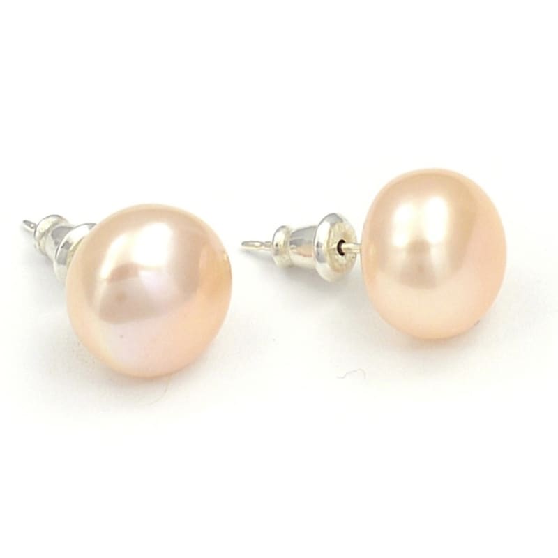 photo of Wendy Mignot Saint Martin Freshwater Pearl Stud Earrings 14mm Blush