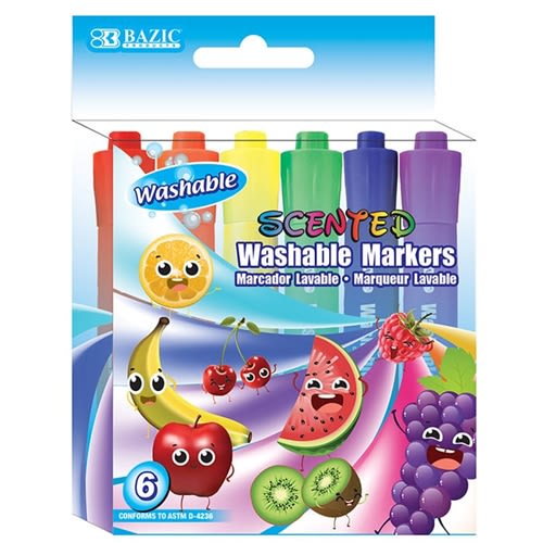 6 Color Washable Scented Markers
