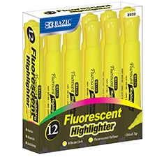 Yellow Desk Style Fluorescent Highlighters