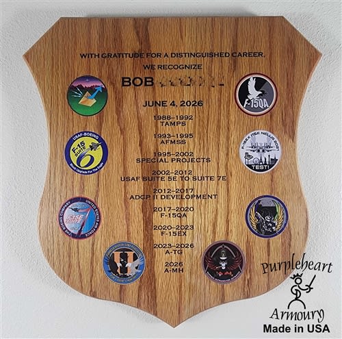 Air Force Style Shield Wall Display w/o Rudis