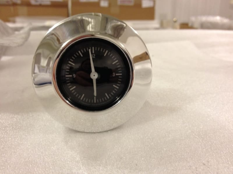 1955-56 Chevy Black Clock with Bezel