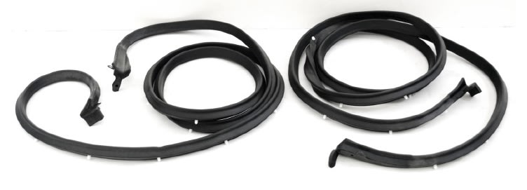 1956-1957 Chevy Front Door Weatherstrip Seals with Molded Ends, 4-Dr Hardtop