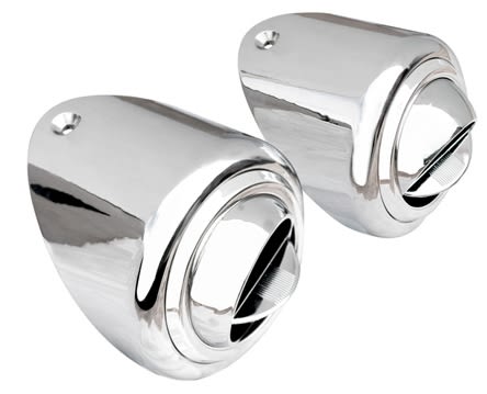 1955 1956 1957 Chevy Air Conditioning Dash Vent Assemblies, Chrome - Pair