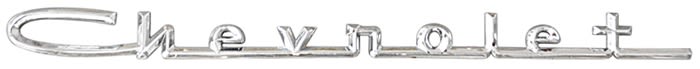 1957 Chevy Chrome ''Chevrolet'' Script, 210 & 150 V8, 13'' - Each