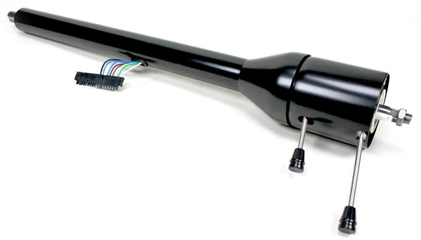 Ididit Black Powder Coated 1955 1956 Chevy Retrofit Straight Steering Column (OS)