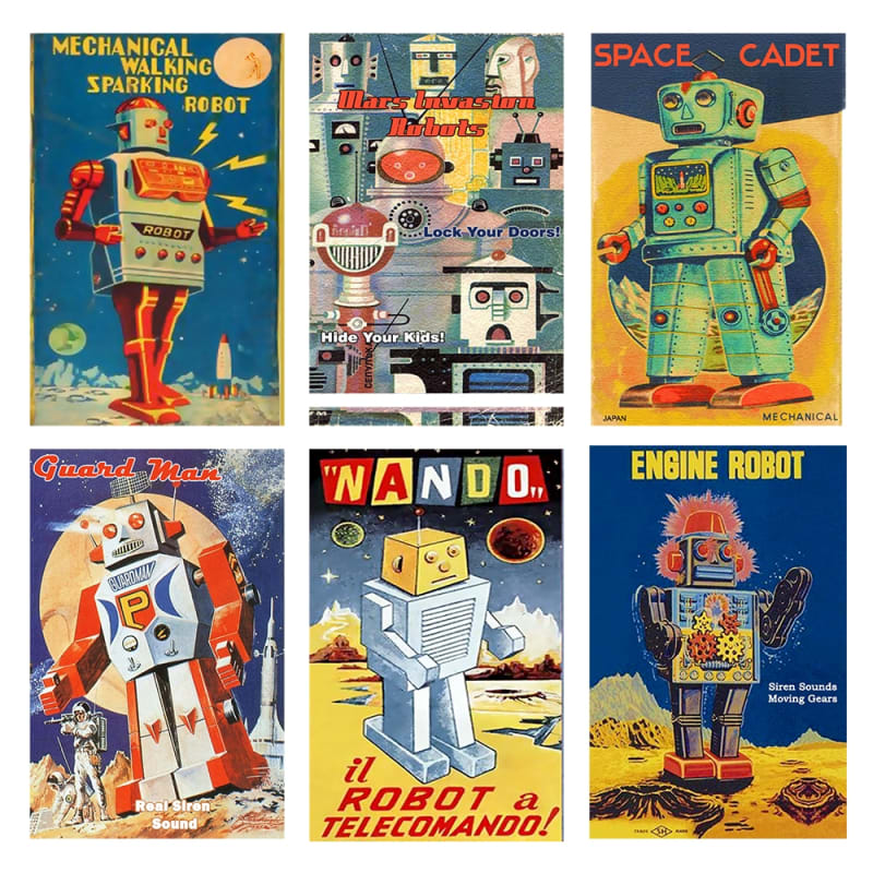 Vintage Robot Toy Mini Matchbox