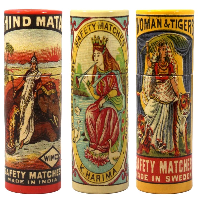 Vintage Women Ad Tube Matchboxes