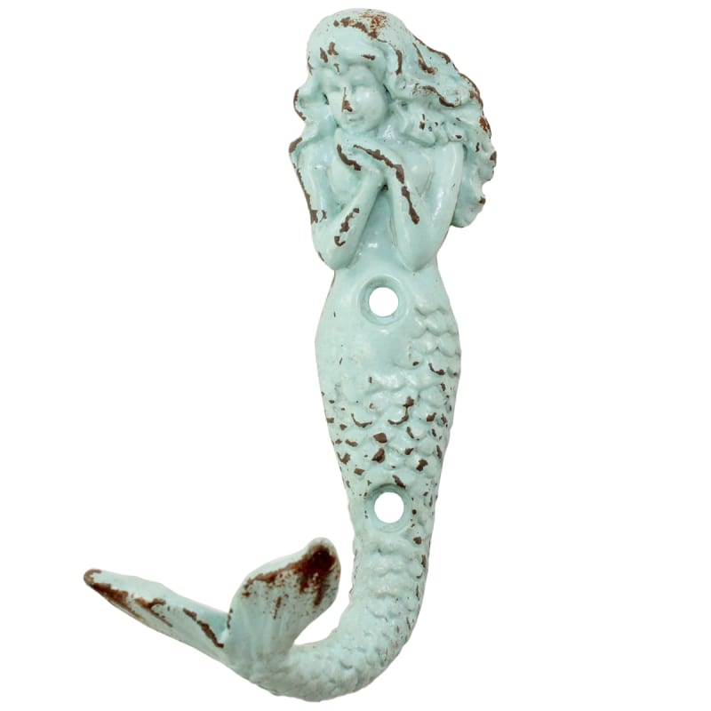 Mermaid Wall Hook Vintage Aqua