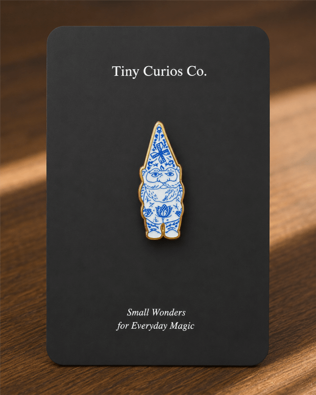 Blue Willow Gnome Pin