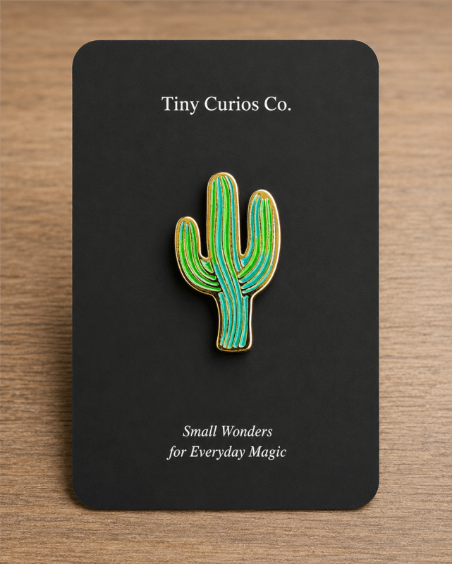 Golden Mojave Cactus Pin