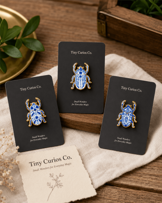 Cobalt Garden Beetle Pin 1Dz