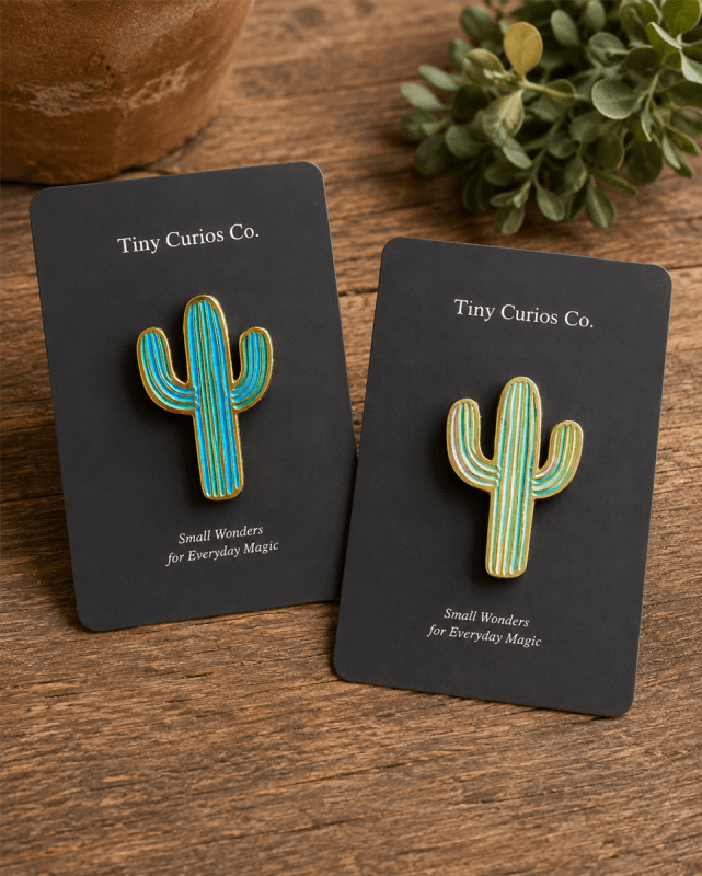 Sunlit Desert Cactus Assorted Pin  1Dz