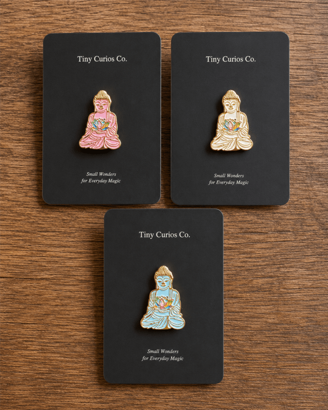 Jewel Lotus Buddha Assorted Pin  1Dz