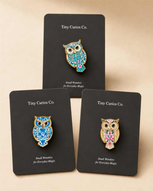 Sakura Ice Owl Assorted Pin  1Dz