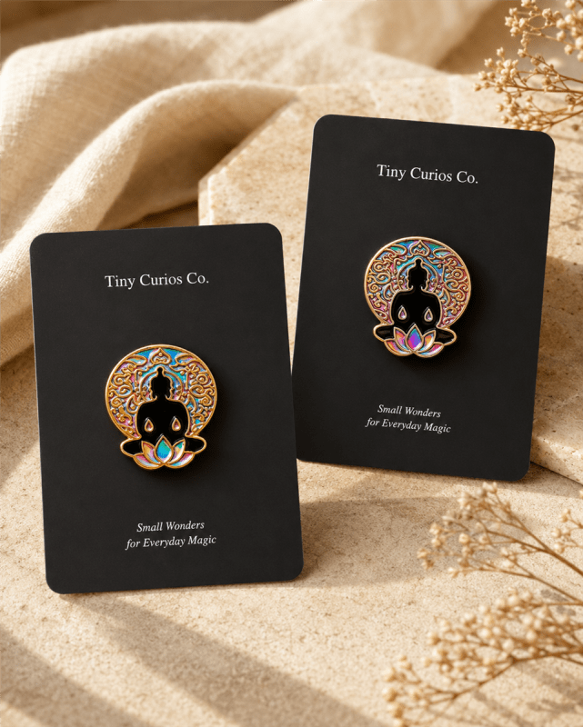 Copper & Gold Rainbow Mandala Assorted Pin  1Dz