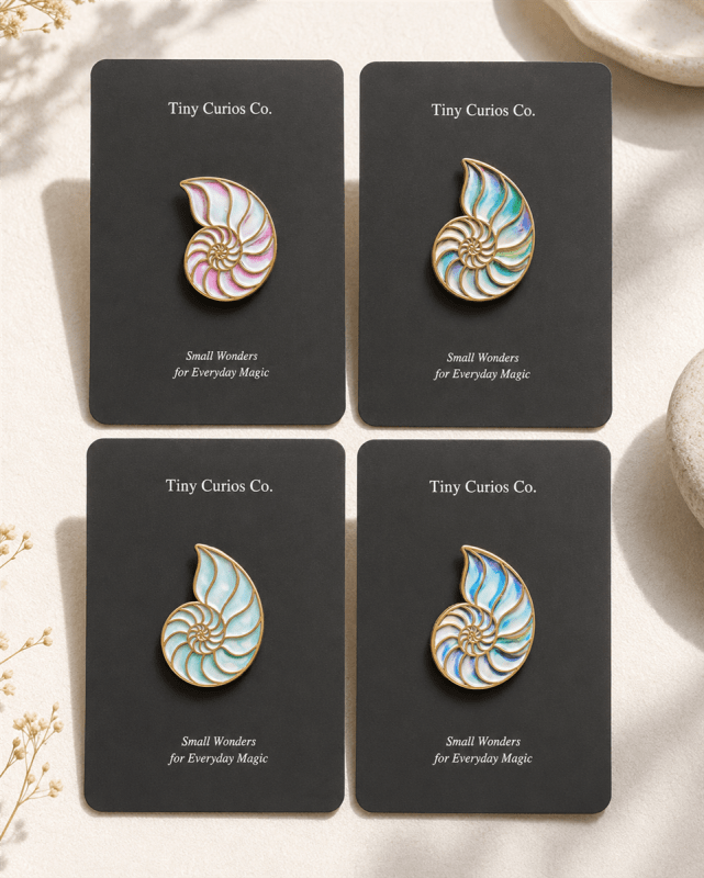 Sea Glass Nautilus Assorted Pin Dozen Pack