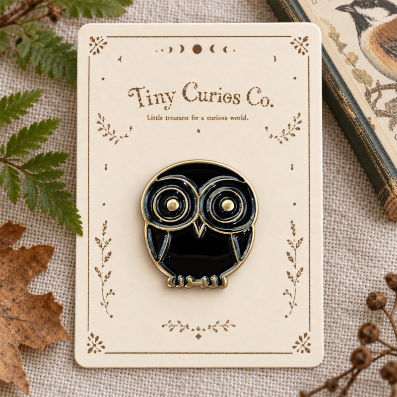 Black Owl Enamel and Metal
Magnet