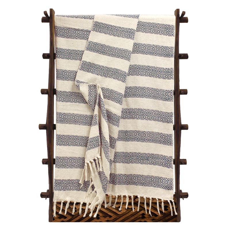 Black Diamond Stripes Cotton Throw