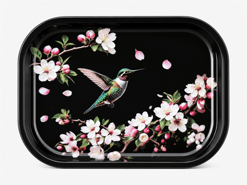 Hummingbird Blossoms Metal Tray Hummingbird Blossoms Metal Tray