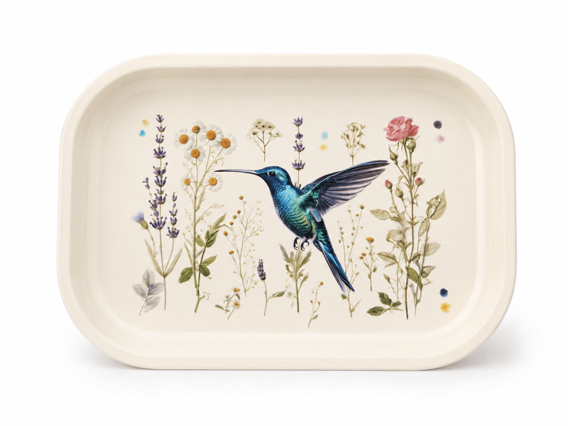 Hummingbird Herbarium Metal Tray Hummingbird Herbarium Metal Tray