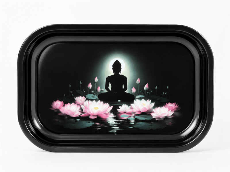 Lotus Buddha Metal Tray Lotus Buddha Metal Tray