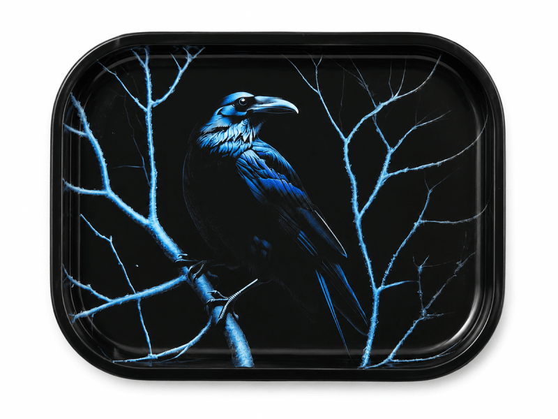 Raven Frost Flat Metal Tray