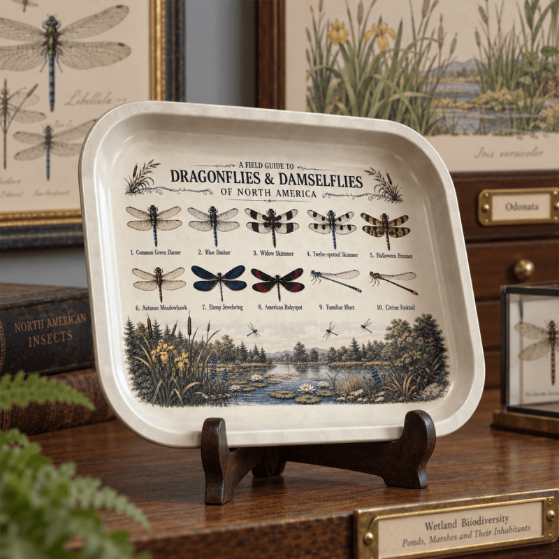 Pondside Dragonfly Field Guide Metal Tray